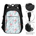 thumbnail image 3 of Balery Tropical Flamingo Mochila con carga USB para hombre y mujer - Mochila impermeable y antirrobo para portátil con puerto USB para viajes, trabajo, estudios y universidad, 3 of 7
