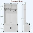 thumbnail image 2 of 3-in-1 Entryway Hall Tree with Bench & Shoe Storage, Multifunctional Coat Rack and Shoe Bench, Wood Hallway Organizer for Entry, Mudroom, Foyer, White, 2 of 8