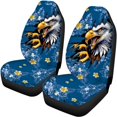 thumbnail image 5 of Uourmeti Bald Eagle Car Seat Covers Full Set Soft Car Decor Accessories Interior Decor Polyester Fabric Durable Car Seat Covers Fit for most Cars Most Sedans, 5 of 10