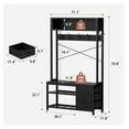 thumbnail image 4 of Hall Tree with and Shoe Storage, 31.5" Coat Rack Freestanding with 2-Tier Storage Shelf, 6-in-1 Entryway Coat Rack with 12 and 3 Drawers(Black), 4 of 9