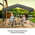 thumbnail image 5 of Zolyndo Heavy Duty 12x20FT Metal Carport with Galvanized Steel Roof, Outdoor Car Shelter Garage Canopy for Cars, Trucks, Boats, Dark Gray, 5 of 9