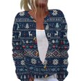 thumbnail image 2 of Lumtrix Cardigan Sweater for Women Comfy Trendy Plus Size Warm Xmas Xmas Graphic Blouses with Button Navy L, 2 of 5