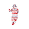 thumbnail image 2 of Kmbangi Combinaison à Capuche à Manches Longues Motif Imprimé Rouge Parent-Enfant Elk, 2 of 7