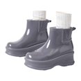 thumbnail image 3 of Bottes de Pluie pour Femmes Chaussures de Pluie Durables Semelle Chaussures Activités Extérieures Design Confortable Bottes en Caoutchouc pour Femmes Gris 36, 3 of 9