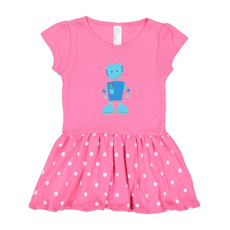 

Inktastic Cute Robot Funny Robot Silly Robot Blue Robot Gift Toddler Girl Dress