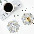 thumbnail image 4 of Honeii Beautiful wild flower forest Print Leather Coaster Set of 4, Ideal for Safeguarding Your Furniture from Drinks Spills and Effortless cleanup-Hexagon, 4 of 6