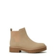 Time and Tru Women's Faux Suede Chelsea Boots with Lug Sole, Wide Width