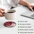 thumbnail image 3 of Red Plaid Snowman Christmas Coasters Set of 6, Absorbent Coasters for Drinks, Winter Snowflake Xmas Gifts Coaster for Desk Coffee Table Protection, Home Decor House Warming Gifts 4", 3 of 8