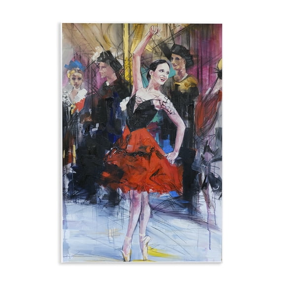 Stupell Industries Abstract Ballerina Bold Collage People Painting Unframed Art Print Wall Art, 10 x 15