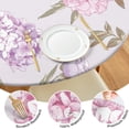 thumbnail image 4 of Round Fitted Tablecloth with Elastic Edges Fits 36"-44" Round Tables Pioneer Colorful Floral Waterproof Table Cover Washable Indoor and Outdoor for Party Kitchen Dinner Banquet Patio Picnic, 4 of 7