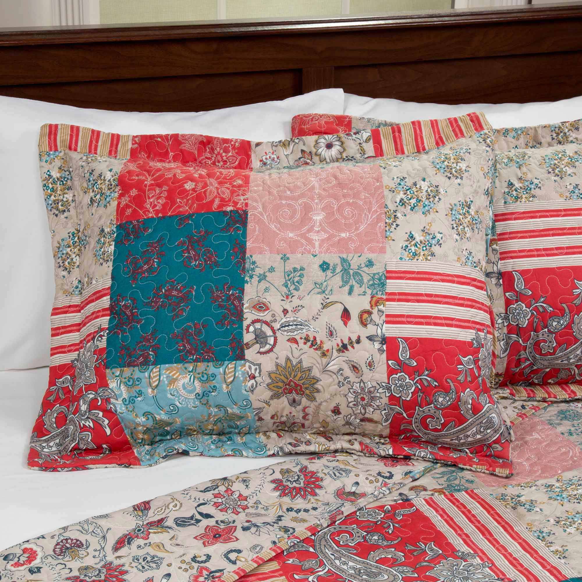 Somerset Home Premium Mallory Patchwork 3 Piece Full Queen Quilt Bedding Set Walmart Com Walmart Com