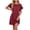 A02-Red, variant on Womens Waffle Knit Dress Lace Patchwork Short Sleeve Sun Dress Crewneck Summer Cacaul Loose Solid Loungewear Red,XL
