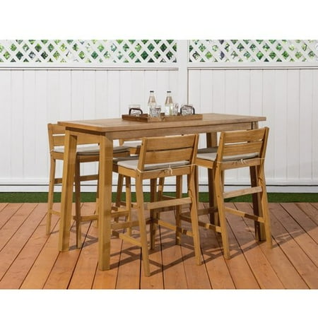 Breakwater Bay Glisson 5 Piece Teak Bar Height Dining Set With Breakwater Bay Glisson 5 Piece Teak Bar Height Dining Set With Cushions