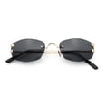 thumbnail image 1 of Luxury Rimless OG Fancy Narrow Oval Metal Rim Hustler Fashion Sunglasses Gold - Black, 1 of 7