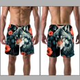 thumbnail image 3 of luoweisi Men's Beach Shorts Quick Dry Swim Trunks with Mesh Lining Wolf L, 3 of 5