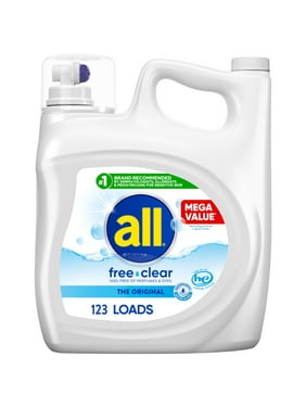 all Liquid Laundry Detergent, Free Clear for Sensitive Skin, 184.5 Ounce, 123 Loads