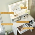 thumbnail image 3 of Vanity Desk with Mirror and Lights, Dressing Table with Large Drawer, 2 Level Storage Dresser & 3 Lighting Modes Adjustable Brightness, Suitable for Bedroom, 3 of 8