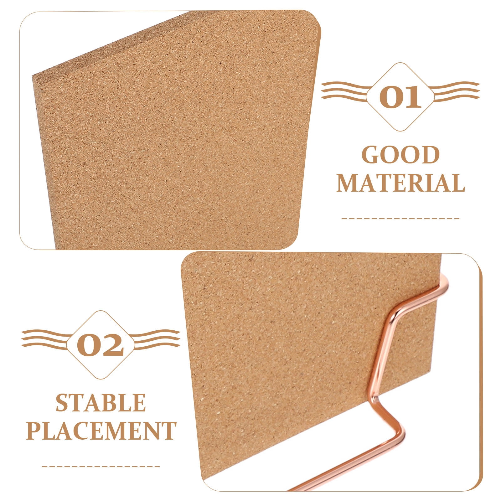 Masteelf Mini Cork Board Set for Desk Tabletop - Office Bulletin Board for Photos, Notes, and Decorative Wood Display