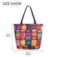thumbnail image 5 of FORMRS Womens Canvas Tote Bag with Zipper Inner Pocket Shoulder Handbag, Purple Jar, 5 of 7
