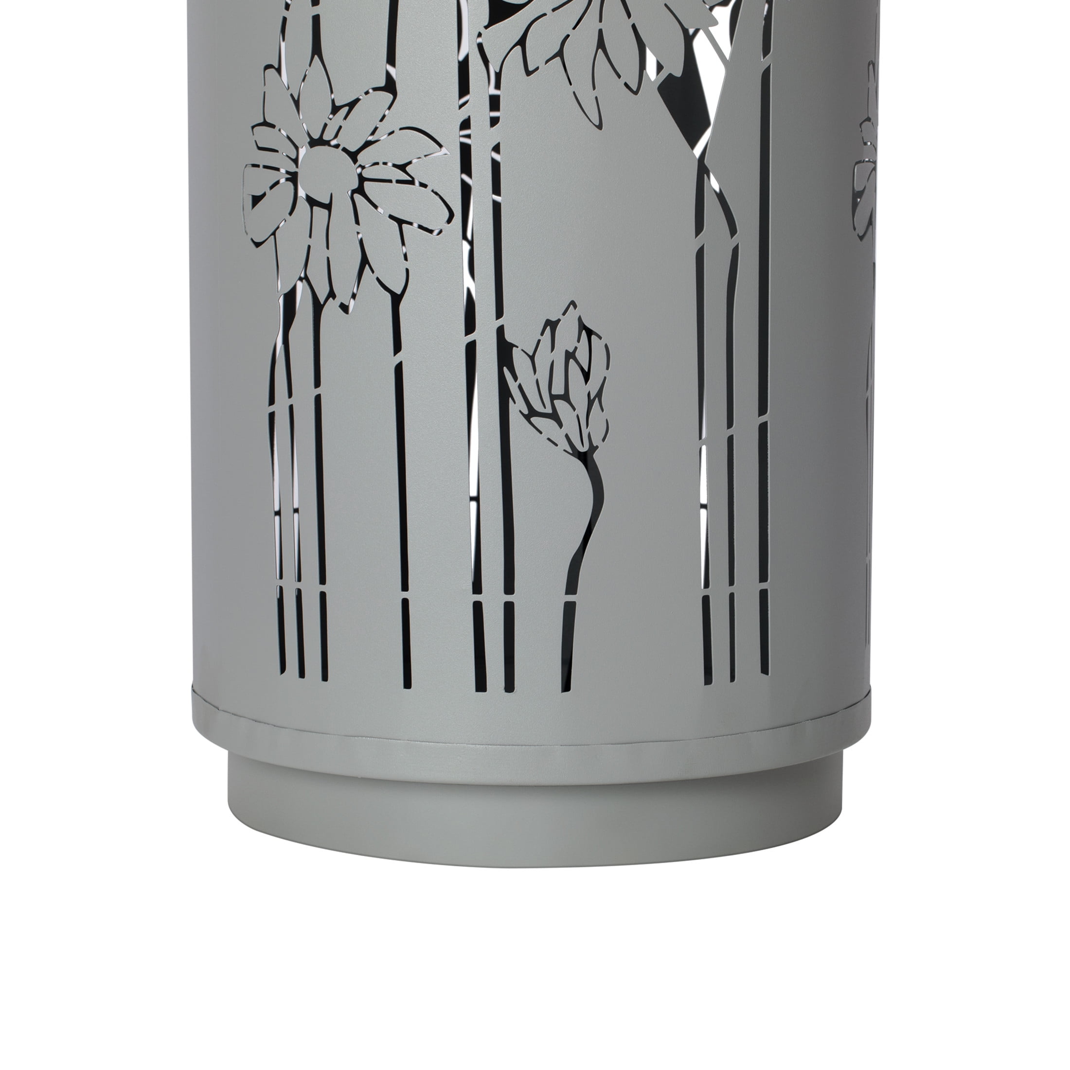 Christopher Knight Home 34.25" Outdoor Sphere-Top Fountain with LED Lights, Cutout Water Feature, Light Gray