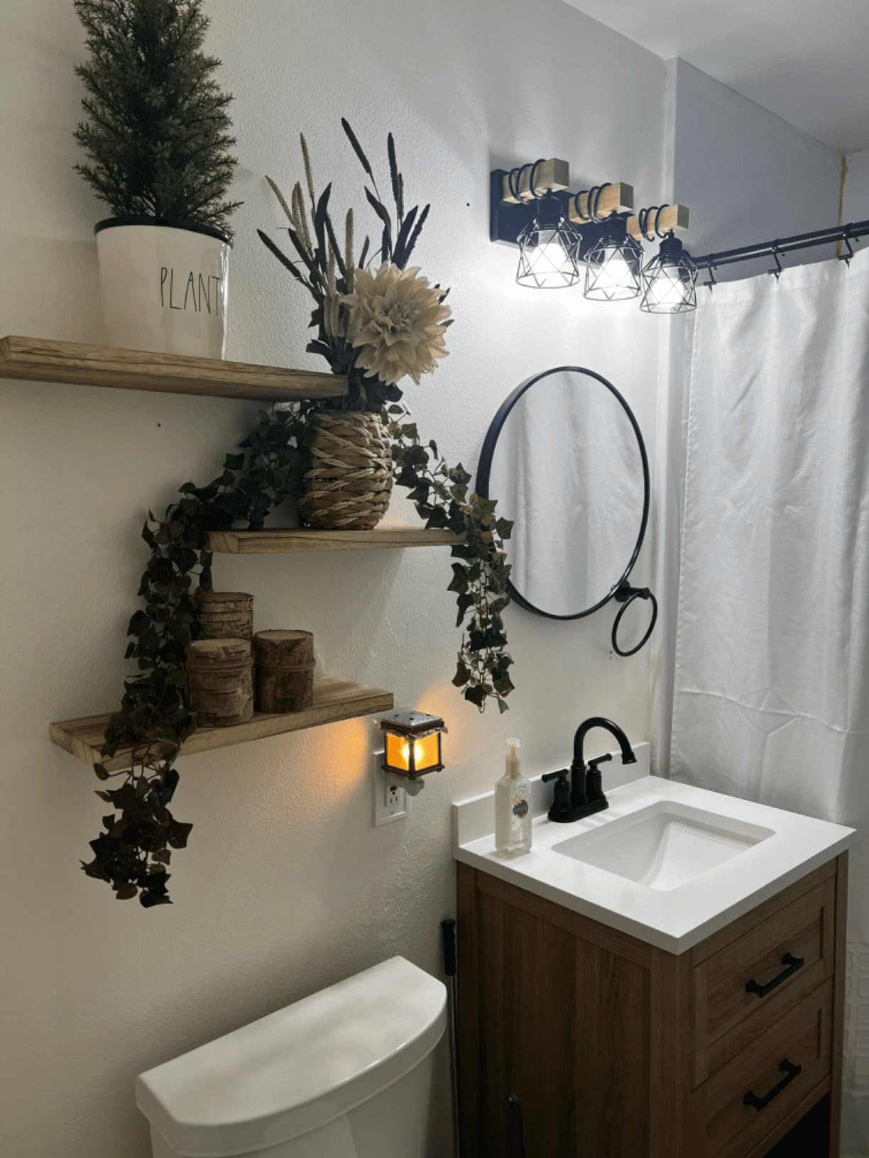 Farmhouse 3-Lights Vanity Wall Sconces Lighting Industrial Metal Black Bathroom Wall Light Fixtures, 1 Pack