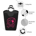thumbnail image 4 of DouZhe 50L Rectangular Laundry Basket, Red Shining Skull and Crossbones Prints Waterproof Foldable Laundry Hamper with Aluminum Handles, 4 of 6