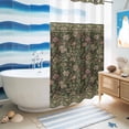 thumbnail image 5 of No Hook Shower Curtain, Sage Green Floral Shower Curtains for Bathroom with See Through Top Window, Ethnic Tribe Abstract Art Flowers Waterproof & Washable Bath Curtain Stand Up Stall 36"x72", 5 of 9