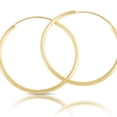 thumbnail image 5 of 14K Yellow Gold Women's Endless Tube Hoop Earrings - 1mm-1.5mm Thick - 8mm-60mm Diameters, Singles and Pairs, 5 of 7