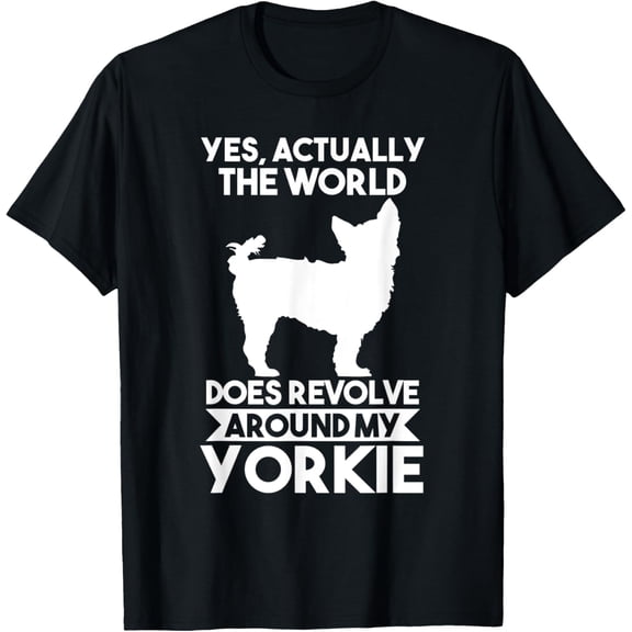 Dog Yorkshire Terrier T-Shirt men and women can wear, black, white, gifts