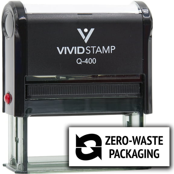 All Quality Zero-Waste Packaging Self-Inking Rubber Stamp (Black Ink) - Q-400