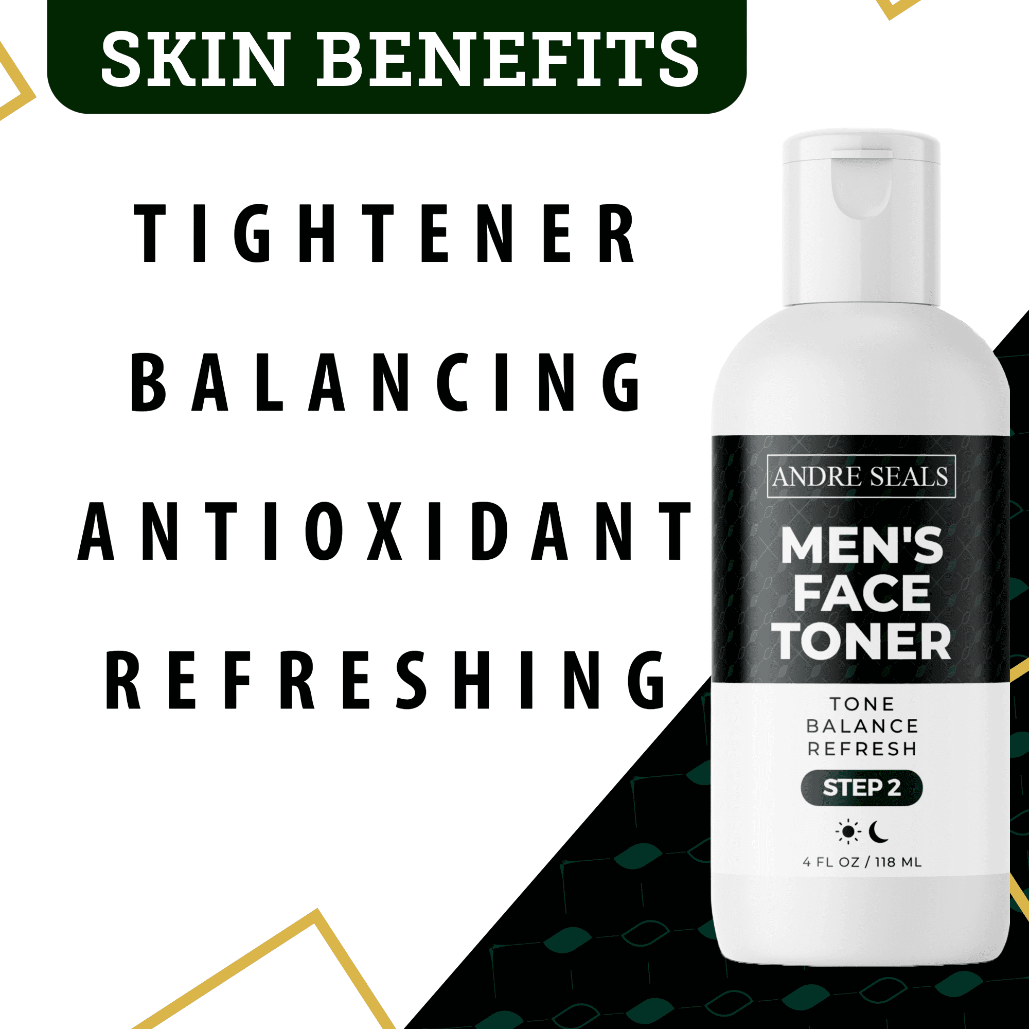 ANDRE SEALS Face Toner with Jojoba Oil, Lavender, and Hyaluronic Acid - Hydrating and Pore Tightening - 4 oz