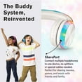 thumbnail image 5 of LilGadgets Connect+ Pro Girls Headphones for School - Designed with Kids' Comfort in Mind, Foldable Over-Ear Headset with in-line Microphone, Headphones for Kids for School, Tie Dye Rainbow, 5 of 9