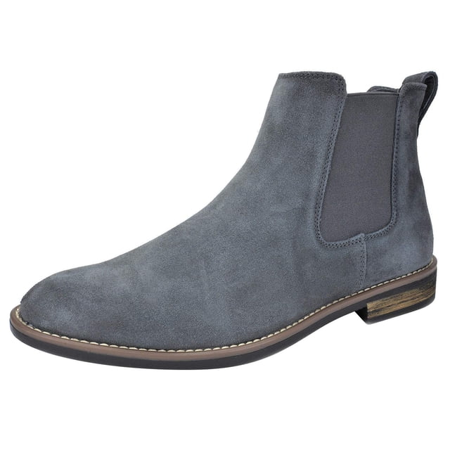 Bota Bruno Marc URBAN-06 para Hombre en Cuero Gamuza Chelsea Gris Talla 9