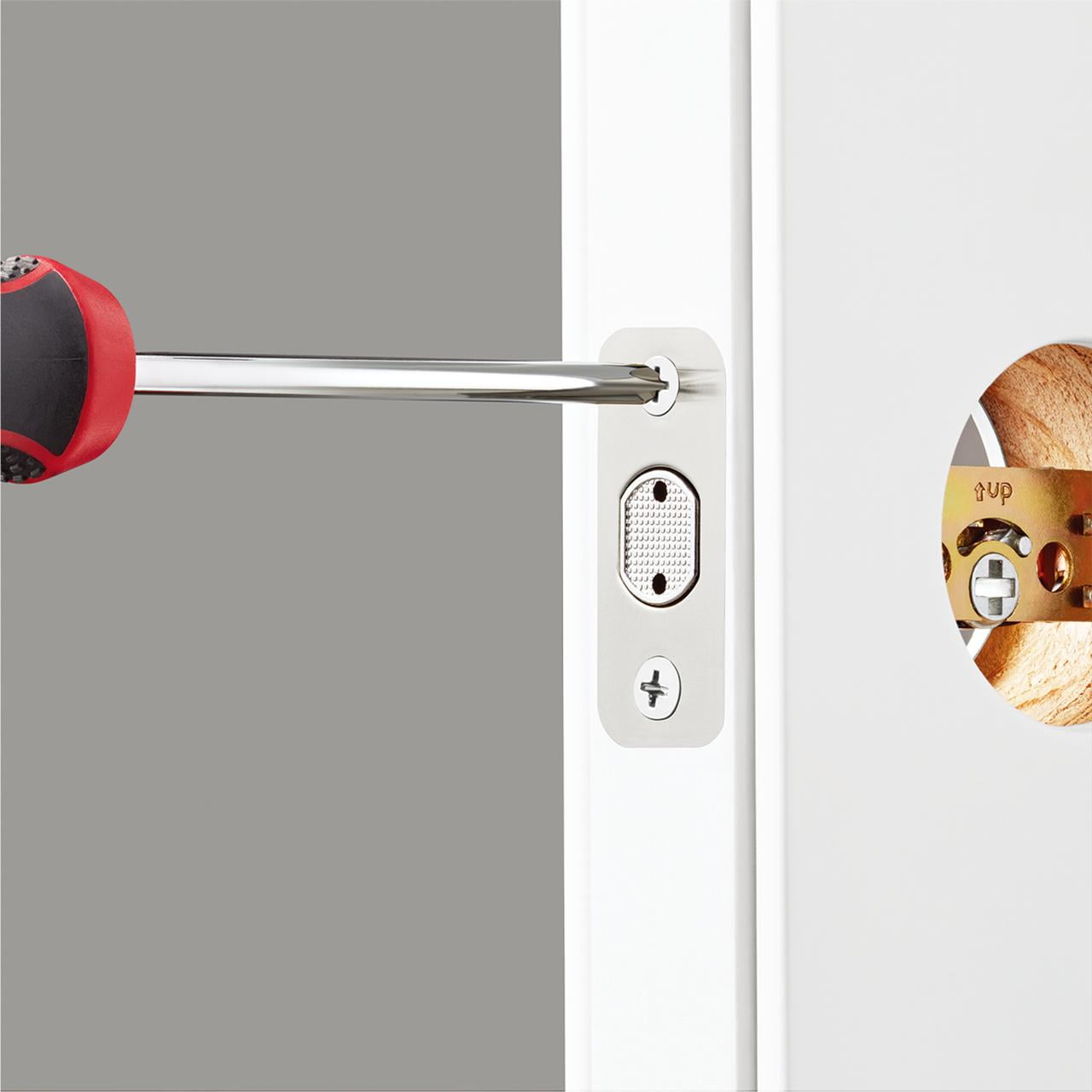 Hyper Tough Keyed Entry Ball Doorknob Lock and Single Cylinder Deadbolt Stainless Steel Finish Combo Pack