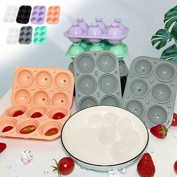 Ice Ball Mold under $5! Xqxayjr 6-Cavity Round Ice Ball Mold, Silicone Ice Tray Tray for Cocktails and Drinks, Reusable Sphere Ice Maker for Whiskey and Beverages