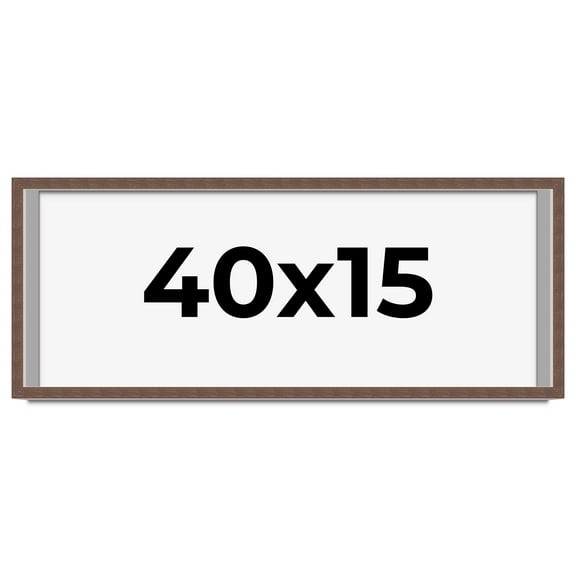 40x15 Shadow Box Frame Brown | 1.125 inches Deep Real Wood Rustic Shadowbox Display Frame | UV