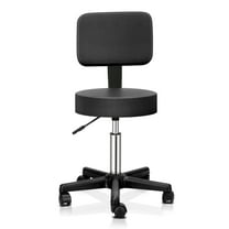 Ktaxon Adjustable Rolling Stool with Back for Medical Lab, Black