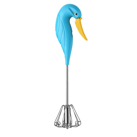 

Stainless Steel Rotary Whisk，Swan Shape Hand Push Whisk Blender，Milk Frother，Kitchen Utensil Stirrer Eggs
