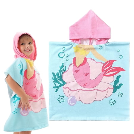 Sytle-Carry Bath Towels Kids Beach Towels Hooded Towels for Kids Hooded Beach Towel Poncho for 1-6 Years Kids