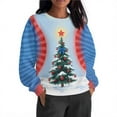 thumbnail image 3 of Women's Christmas Sweatshirts Merry Fleece Xmas Crewneck Sweaters Fashion Christmas Printed Long Sleeve Blouses Casual Loose Shirts Xmas Holiday Pullover Tops, 3 of 9