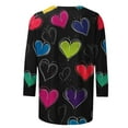 thumbnail image 4 of Vetsdori Womens 3/4 Sleeve Blouses Gifts for Junior Plus Size Pullover Valentines Heart Print,Casual Graphic Cute Fashion Tops for Junior, 4 of 6