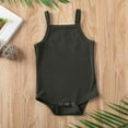 thumbnail image 4 of AMERTEER Newborn Baby Girl Clothes Halter Sleeveless Ribbed Knit Soild Color Jumpsuit Red 12-18 Months, 4 of 9