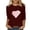 Wine-B, variant on Penkiiy Women's Valentine's Day Fashion Printed T-shirt 3/4 Sleeves Blouse Round Neck Casual Tops L Khaki