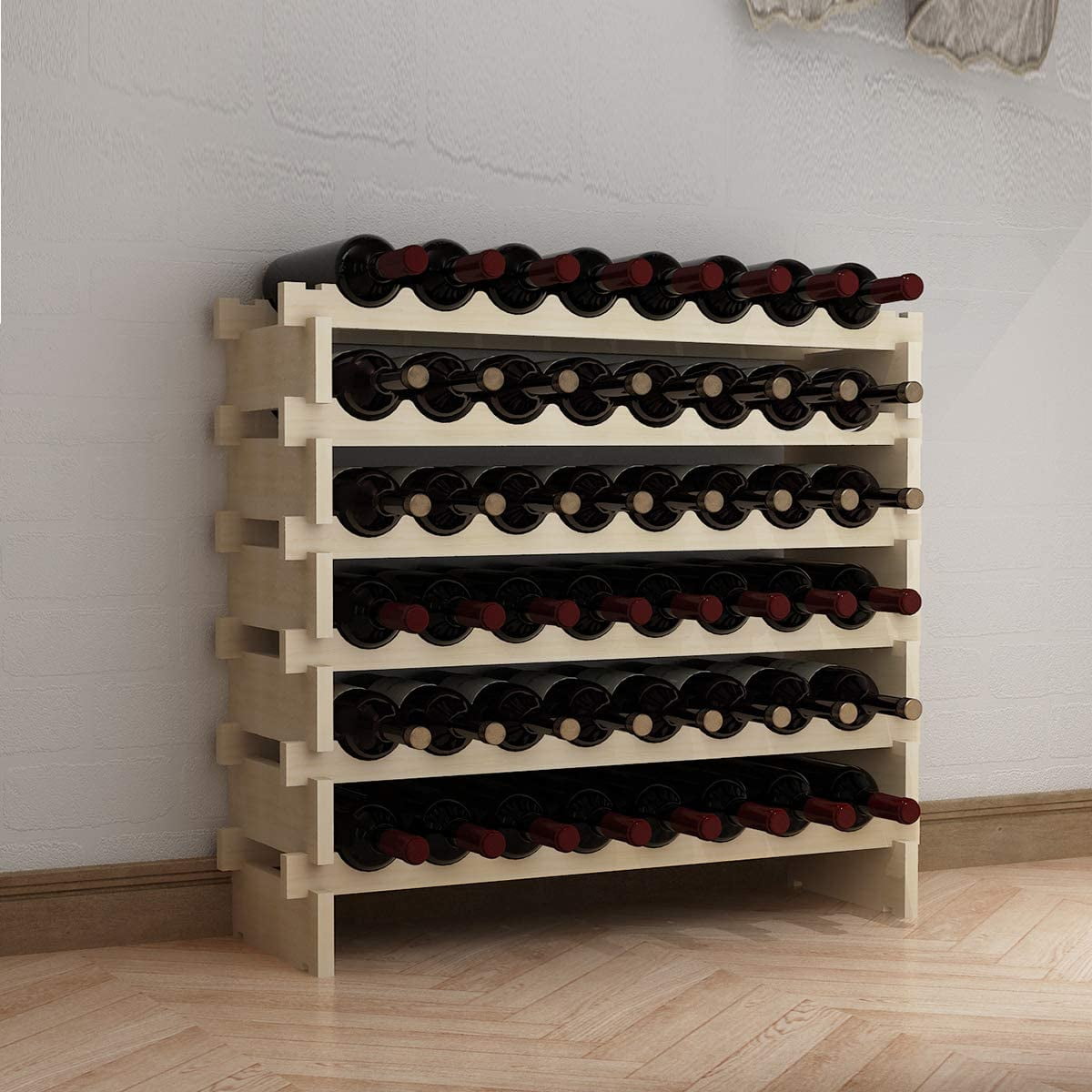 SOGES Home Pub Solid Wood Wine Rack - Freestanding Storage Display