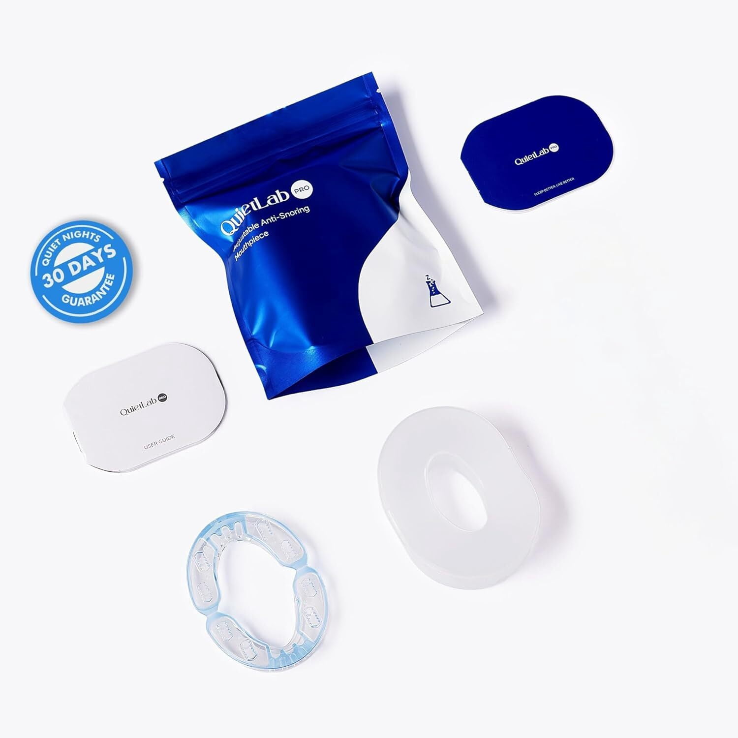 QuietLab Pro Anti-Snoring Mouthpiece – Adjustable Night Guard for Snoring Relief, No-Boil Custom Fit, Orthodontist-Designed, BPA-Free Medical Grade Material