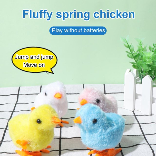 Clockwork Jumping Walking Toy Pet Cartoon Chicken Toy Wind Up Hopping Chick Hugtrwg Para estrenar