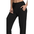 thumbnail image 5 of Womens Lounge Pants with Pockets Wide Leg Sweat Pants Tall Straight Leg High Waist Workout Walking Pants Comfy Lounge Pants Black XXL, 5 of 9
