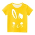 thumbnail image 4 of Lilgiuy Boys Girls Easter Shirts Kids Bunny T-Shirt Cute Rabbit Print Shirt Toddler Easter Graphic Tee for Beach Holiday Vacation Travel Birthday(Yellow,9-10 Years), 4 of 5