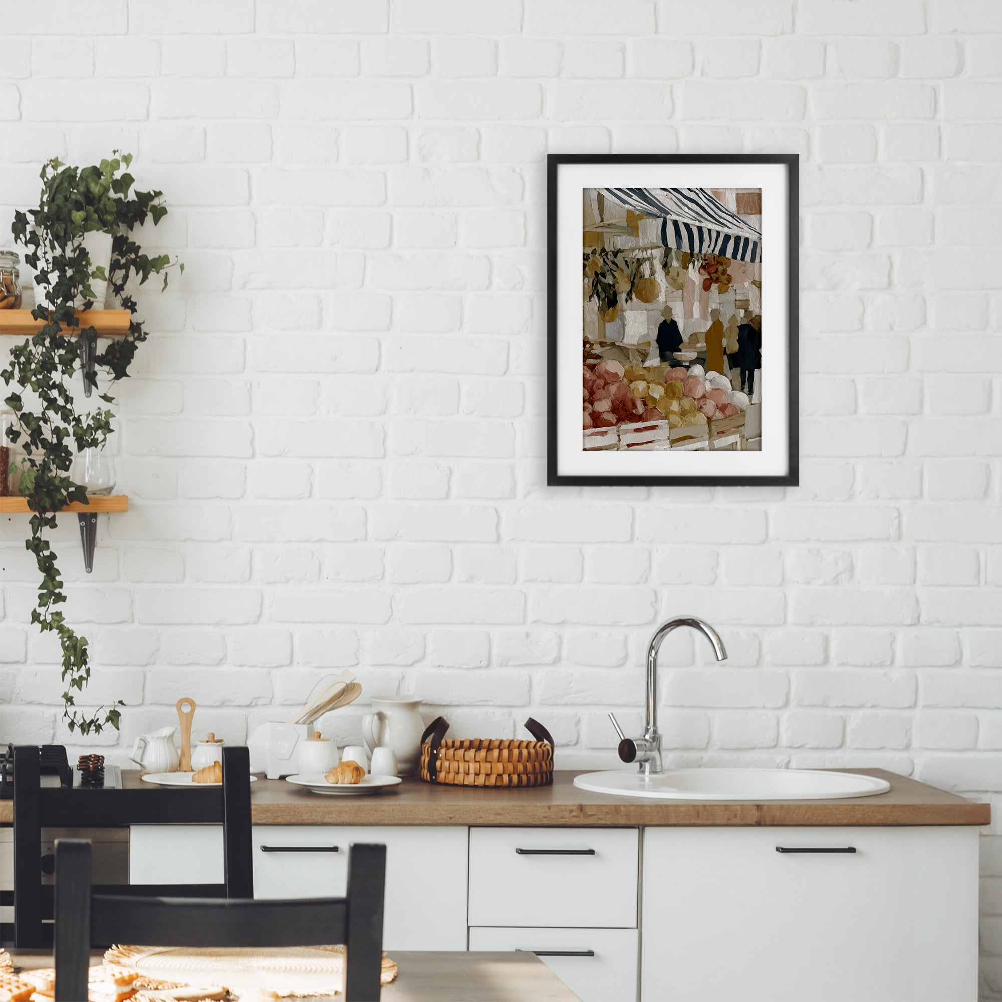 Stupell Industries Market Stall with Fresh Citrus Black Framed Print Under Glass, design by Chromatic Storm Studio