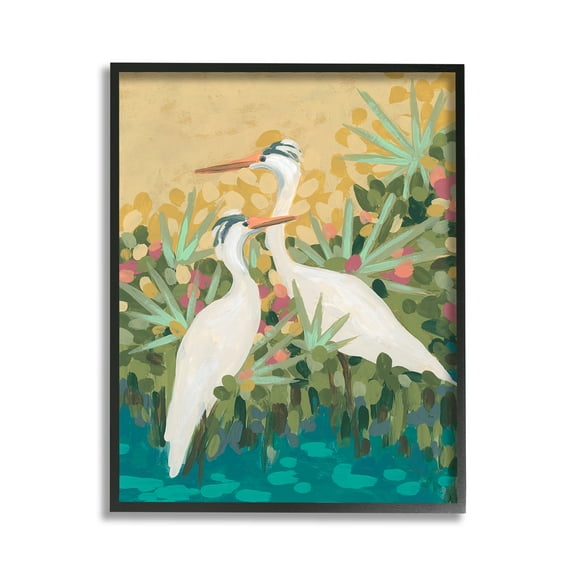 Stupell Industries Nautical Birds in River Animals & Insects Painting Black Framed Art Print Wall Art, 11 x 14